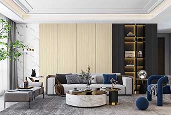 长春轻奢风格-客厅